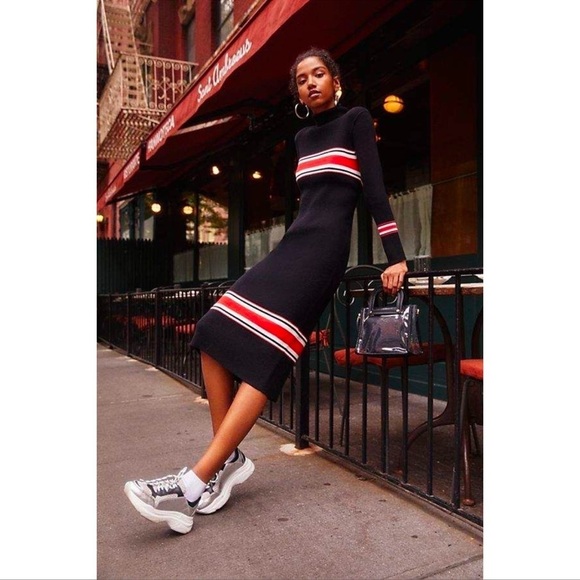 FREE PEOPLE Sport Stripe Knit Midi Dress - Picture 2 of 6